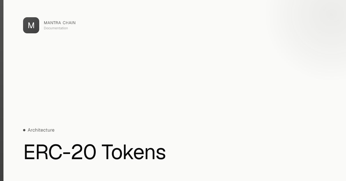 ERC-20 Tokens | MANTRA Chain Documentation