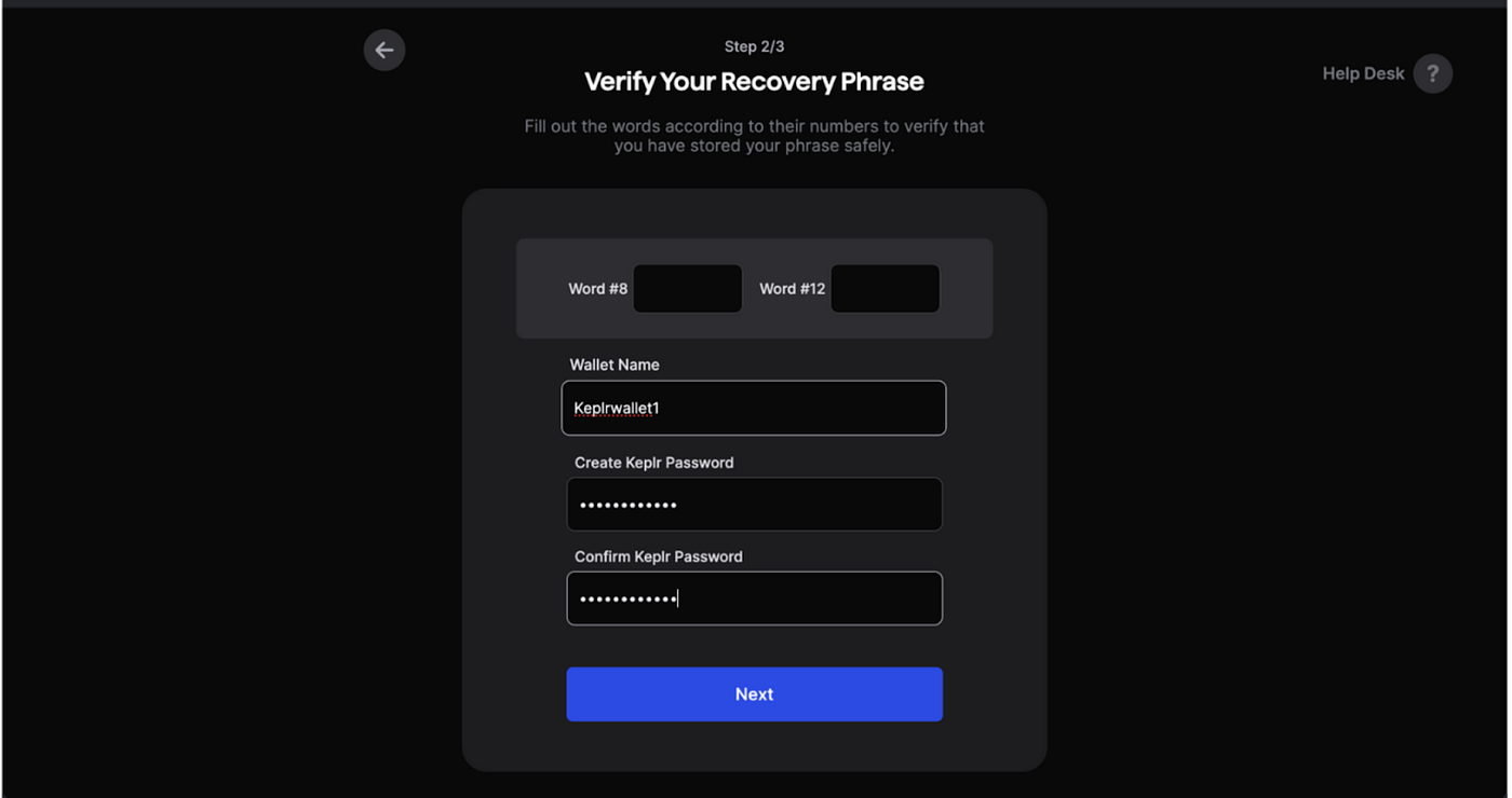 Keplr Wallet Setup